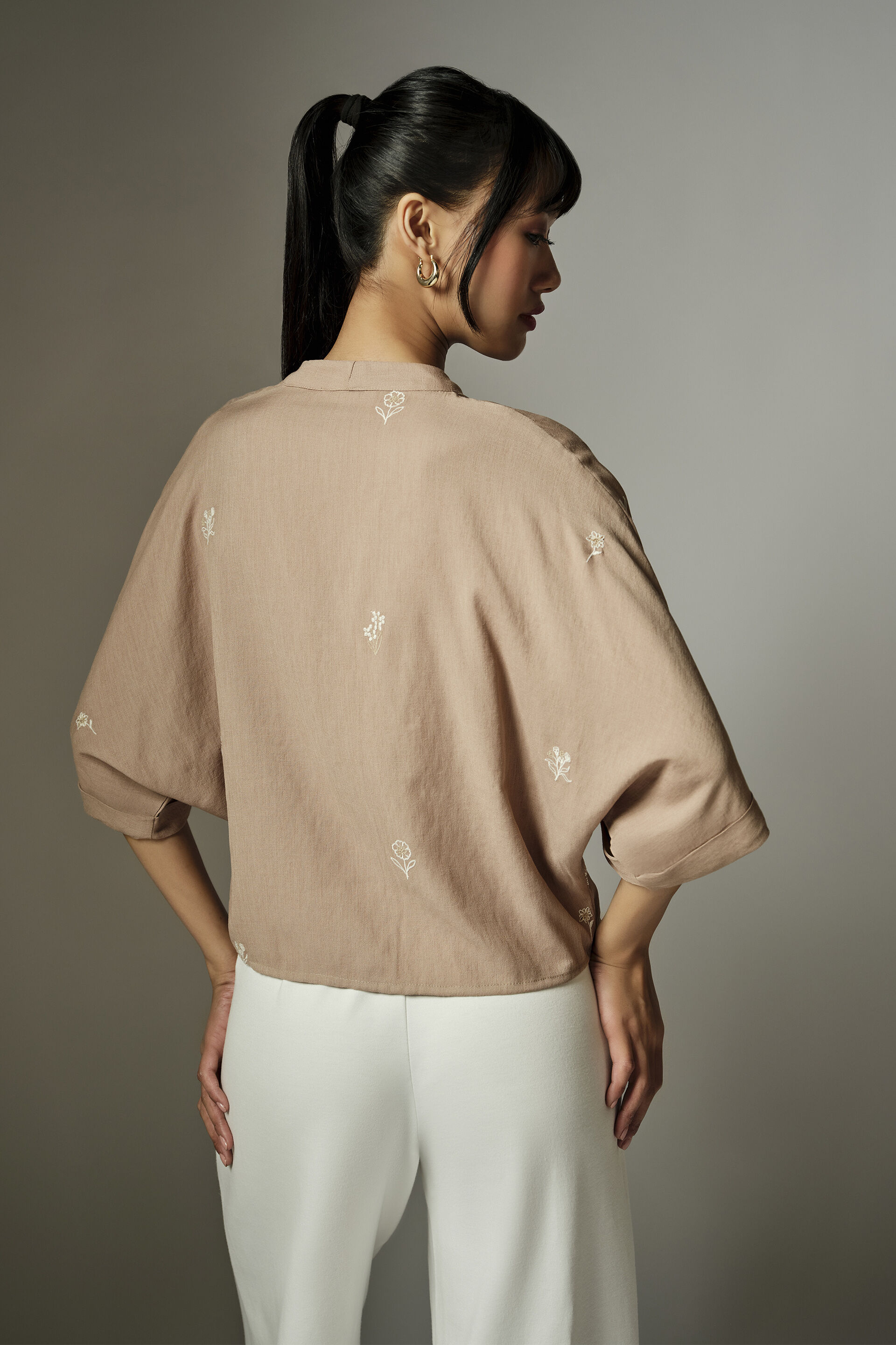 Beige Embroidered Shirt, Beige, image 6